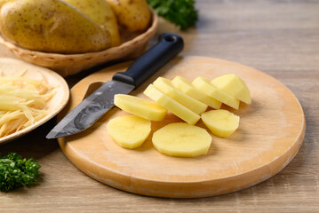 Sliced potatoes for cooking, Food ingredients
