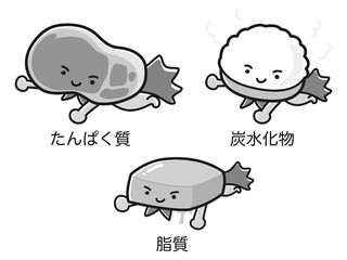 三大栄養素の栄養イラストセット