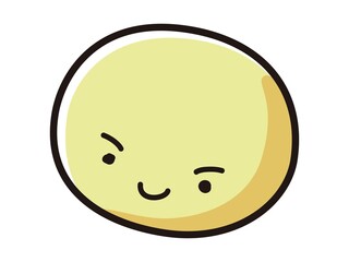 丸い顔のキャラクターのイラスト
