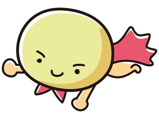 丸い顔のキャラクターのイラスト