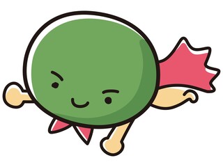 丸い顔のキャラクターのイラスト