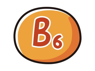 ビタミンB6のキャラクターのイラスト