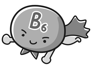 ビタミンB6のキャラクターのイラスト