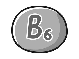 ビタミンB6のキャラクターのイラスト