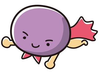 丸い顔のキャラクターのイラスト