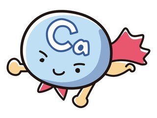 Ca(カルシウム)のキャラクターのイラスト