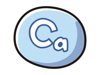 Ca(カルシウム)のキャラクターのイラスト
