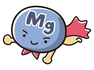 Mg(マグネシウム)のキャラクターのイラスト - obrazy, fototapety, plakaty