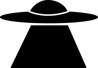  UFO icon flat. Black pictogram on white background. Vector illustration symbol and bonus button.eps