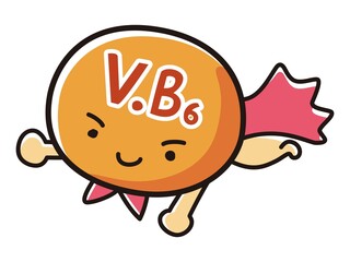ビタミンB6のキャラクターのイラスト