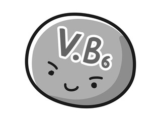 ビタミンB6のキャラクターのイラスト