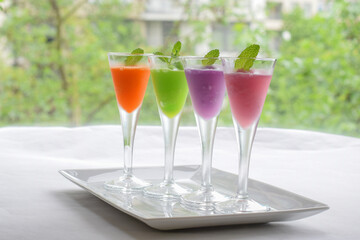 Fruit Flavored Frozen drink - Orange, Melon, Grape and Strawberry