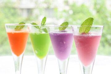 Fruit Flavored Frozen drink - Orange, Melon, Grape and Strawberry