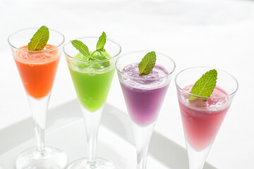 Fruit Flavored Frozen drink - Orange, Melon, Grape and Strawberry