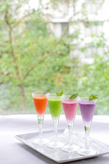 Fruit Flavored Frozen drink - Orange, Melon, Grape and Strawberry
