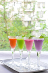 Fruit Flavored Frozen drink - Orange, Melon, Grape and Strawberry