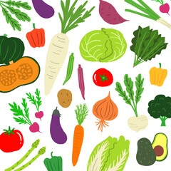 野菜のイラストの柄