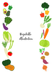野菜のイラストのフレーム