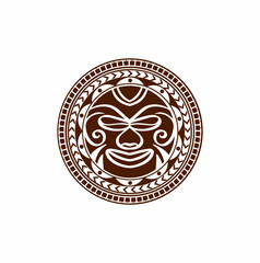 Maori Face Sun Tattoo Design 