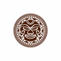 Maori Face Sun Tattoo Design 