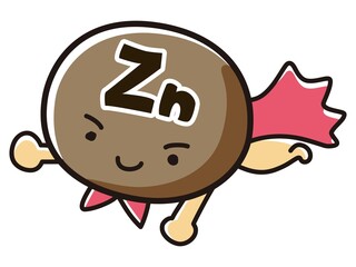 Zn(亜鉛)のキャラクターのイラスト