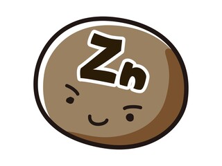 Zn(亜鉛)のキャラクターのイラスト