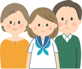 中学生の娘がいる夫婦