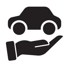 car insurance glyph icon