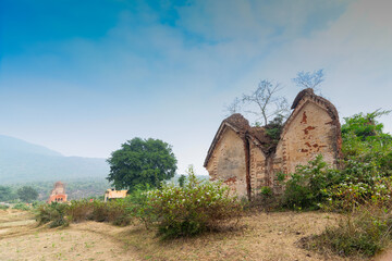 Ruins of Garhpanchkot Garh, fort with blue sky in the background, Purulia- West Bengal, India....
