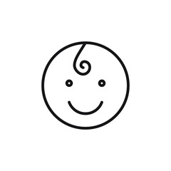 Cute baby face thin line icon. Line symbol little boy for the design of children's webstie and mobile applications. Outline kid pictograms