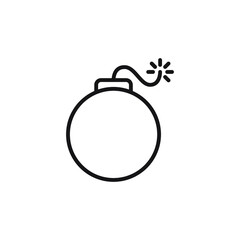 Bomb icon vector for web, computer and mobile app. Line bomb icon