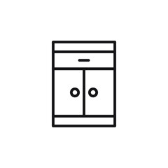 icon vector. kitchen line style icon cabinet. cupboard illustration