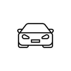 Frontline icon car. Simple line style sign symbol. Auto, view, sport, race, transportation concept. Vector illustration isolated on a white background