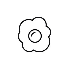 Fried egg icon. Omelette of egg with yolk. Vector Illustration isolated on white background