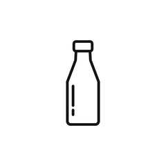 Milk bottle vector icon. solid line flat design icon isolated on white background