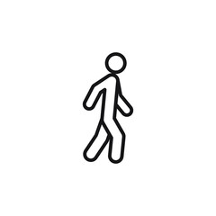Line people walking icon. Vector flat walking man sign isolated on white background