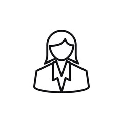 Woman as a business icon. Woman icon illustration wearing suit