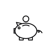 Piggy Bank. Fully customizable vector icons in outline style