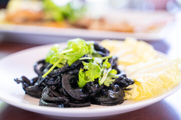 Stir Fried Squid in Black Sauce