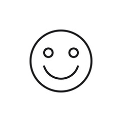 smile icon illustration. Smiles, human laughter. Simple linear flat illustration on a white background.