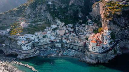 Aerial view of Amalfi Coast, Naples, Italy