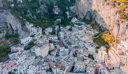 Aerial view of Amalfi Coast, Naples, Italy