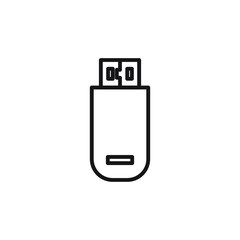 flash icon. logo about pendrive simple line art