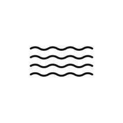Ocean wave icon, water logo, ocean symbol outline in vector flat style, line vector