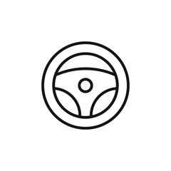 Car steering wheel icon on white background isolated