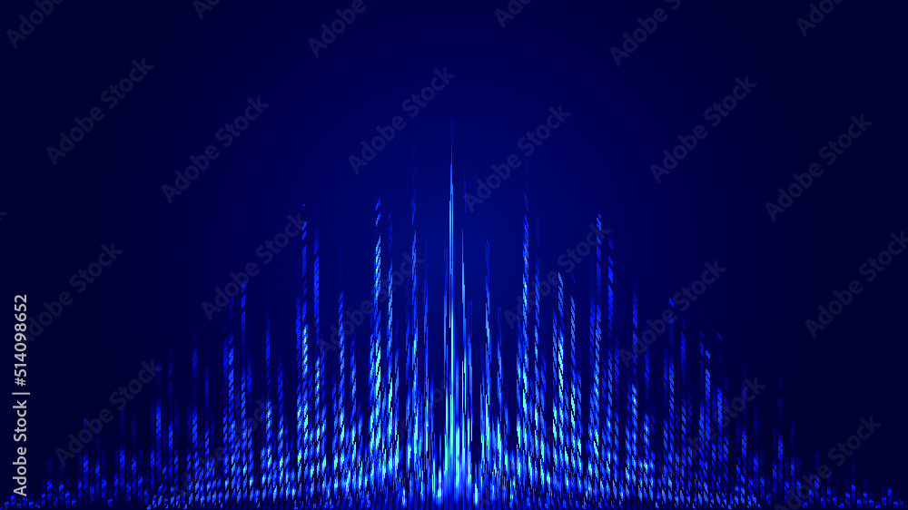 Poster internet technology background with glowing lines extending upwards