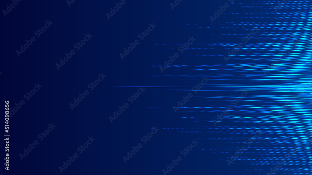 Poster internet technology background with glowing lines extending to the left