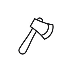 Wide axe, medieval axe, battle axe, executioner's ax in vector. Ax line design