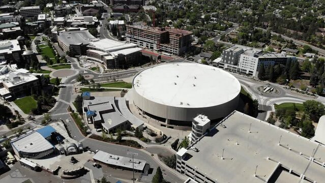 Reno Nevada Aerial Drone Shot From Above The University Of Nevada Campus