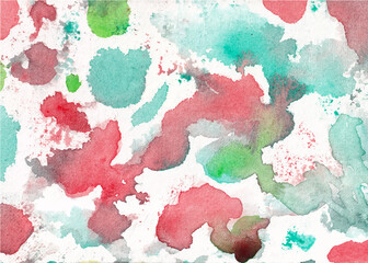 Abstract colorful watercolor for background, It is hand-drawn.